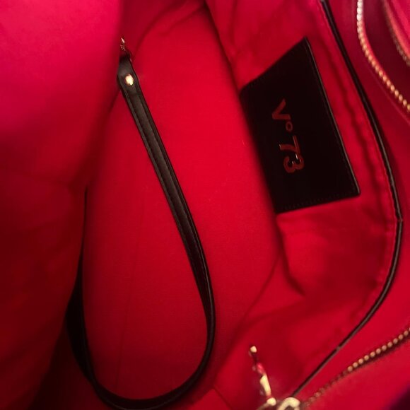 V°73 Magenta Velvet Satchel with Black Braided Handles – Made in Italy - Picture 5 of 6